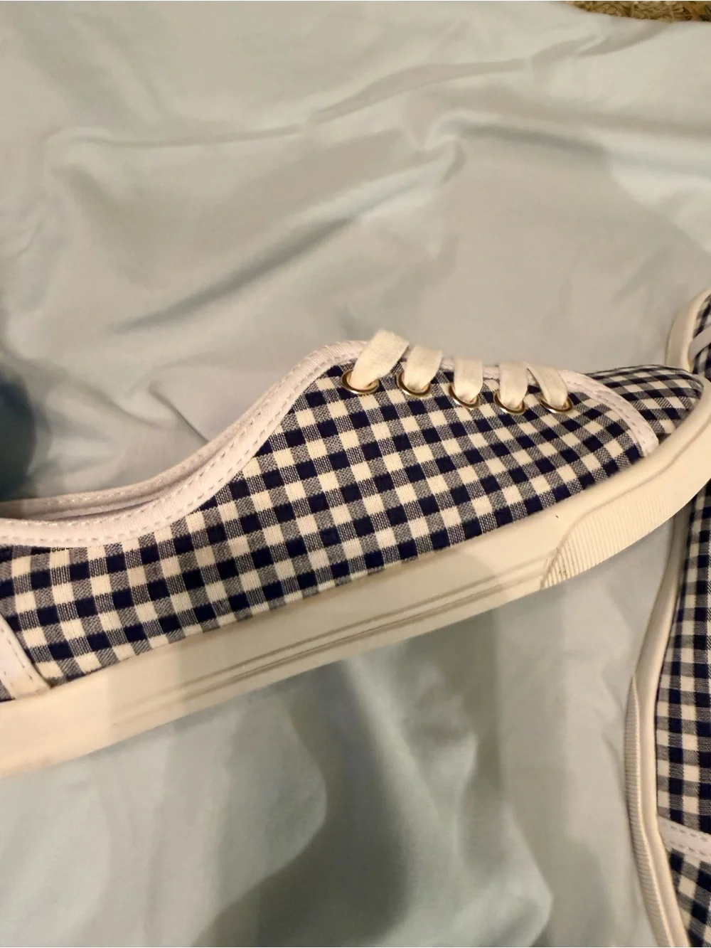 Jack Rogers Ava Gingham Sneakers Navy & White – Size 7 – NEW